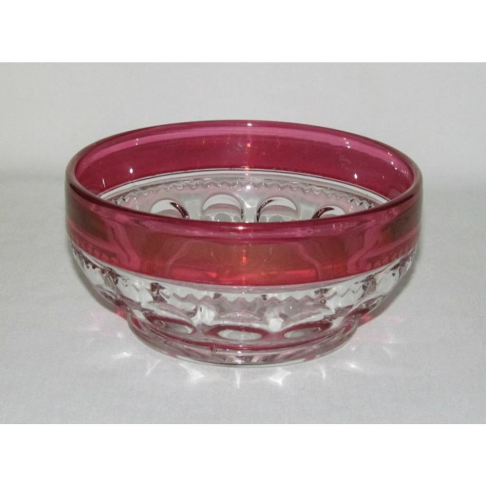 U.S. Glass KINGS CROWN Ruby Stained Round Finger Bowl (Double Flashed)